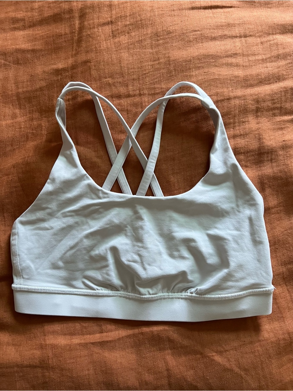 Lululemon White Cross-Back Sports Bra